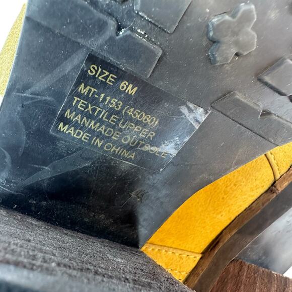 Shoe Cult Nasty Gal Lace Up Boots Womens 6 Tan Block Heel Logger Packer Grunge - Picture 8 of 12